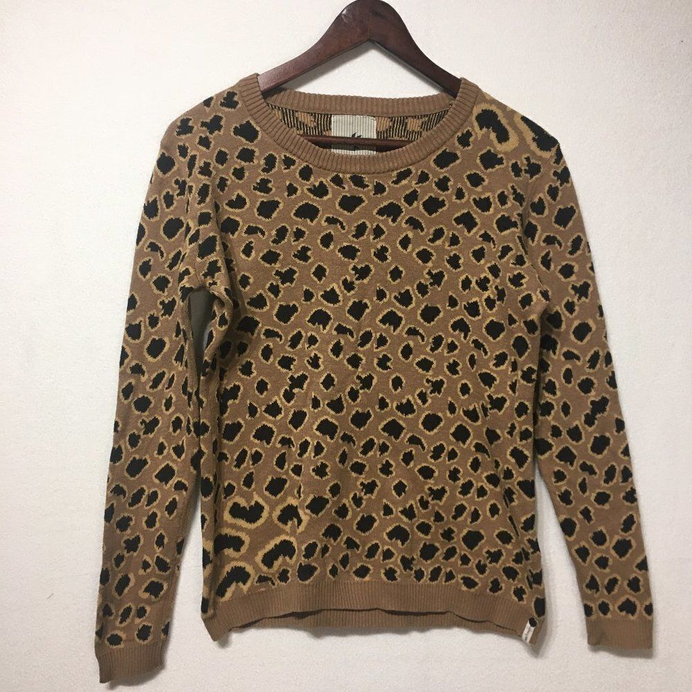 One Teaspoon Leopard Print Crew Neck  Sweater